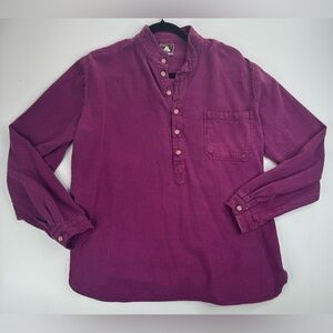 VTG California Drawstrings 100% Cotton Pullover Magenta Blouse Womens Medium